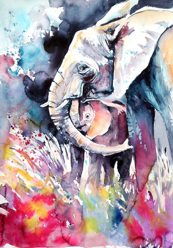 Elephant with baby