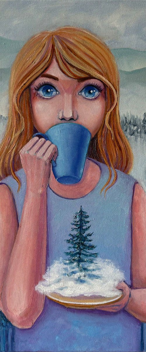 Girl with pine by Mary Voloshyna