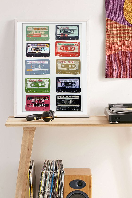 Cassettes #6 (cassette tapes, retro music, 70's, 80's rock culture)