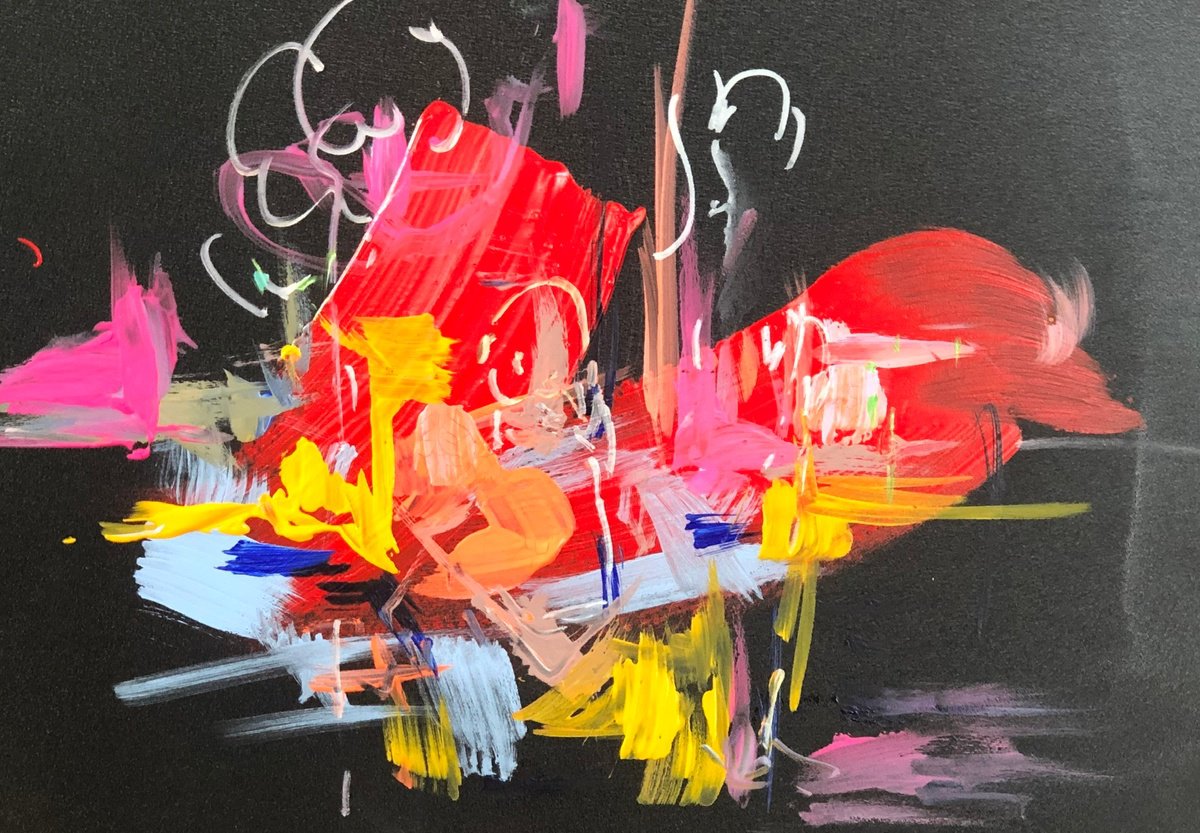 Abstract Acrylic Painting By Nicole Leidenfrost, 11 X 8", Ruhe Am Wasser, Original Artwork