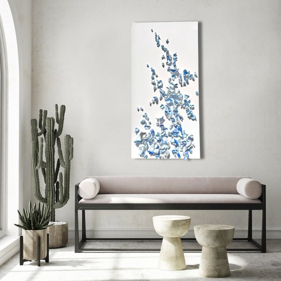 Whimsical Impermanence, blue #7 (24"x48")