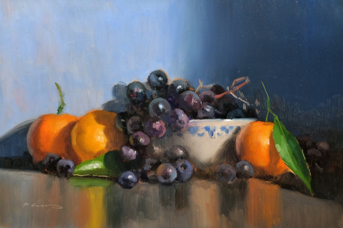 Clementines And Grapes By Pascal Giroud, 12 X 8, Artwork For Sale On Artfinder
