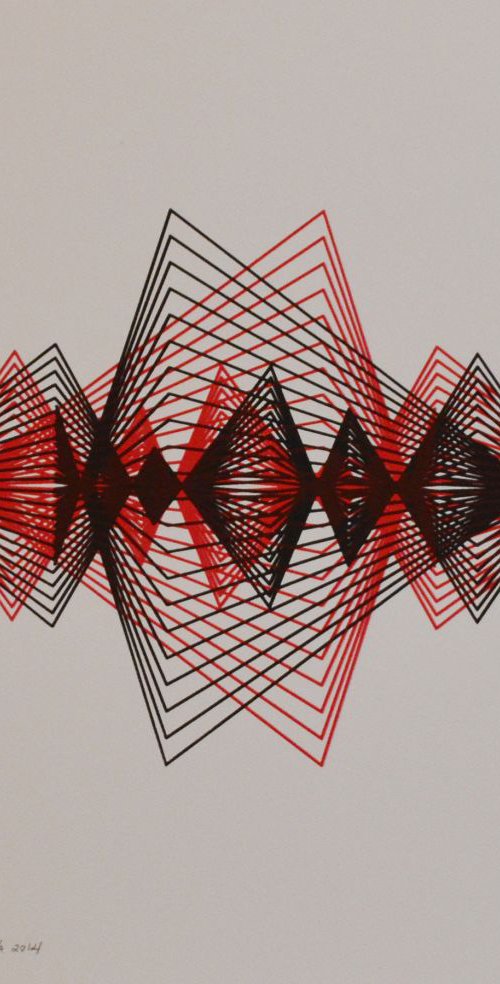 Red & Black Simetric Triangulation by Rene de la Cruz