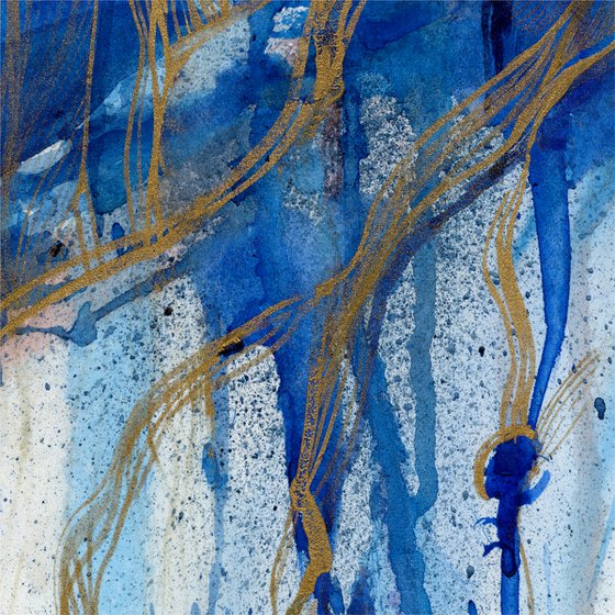 Blue Woman -  Large Abstract Nude Painting  by Kathy Morton Stanion