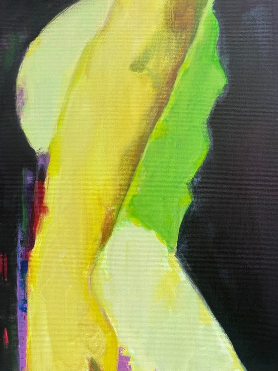 portrait in lemon yellow