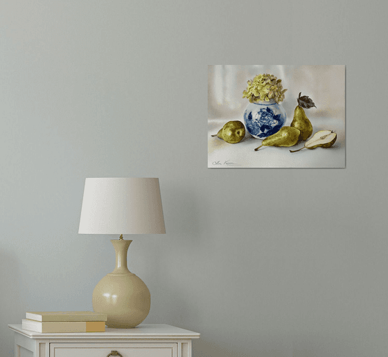 Hydrangea and pears