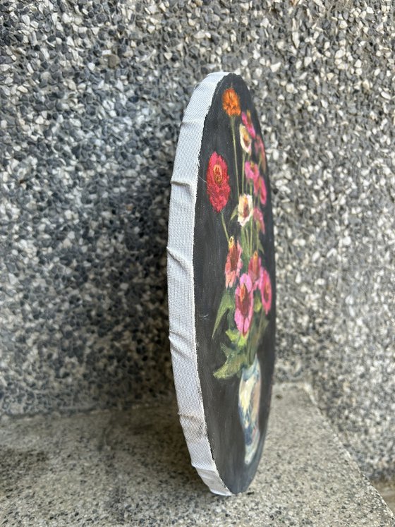 Flowers on black background