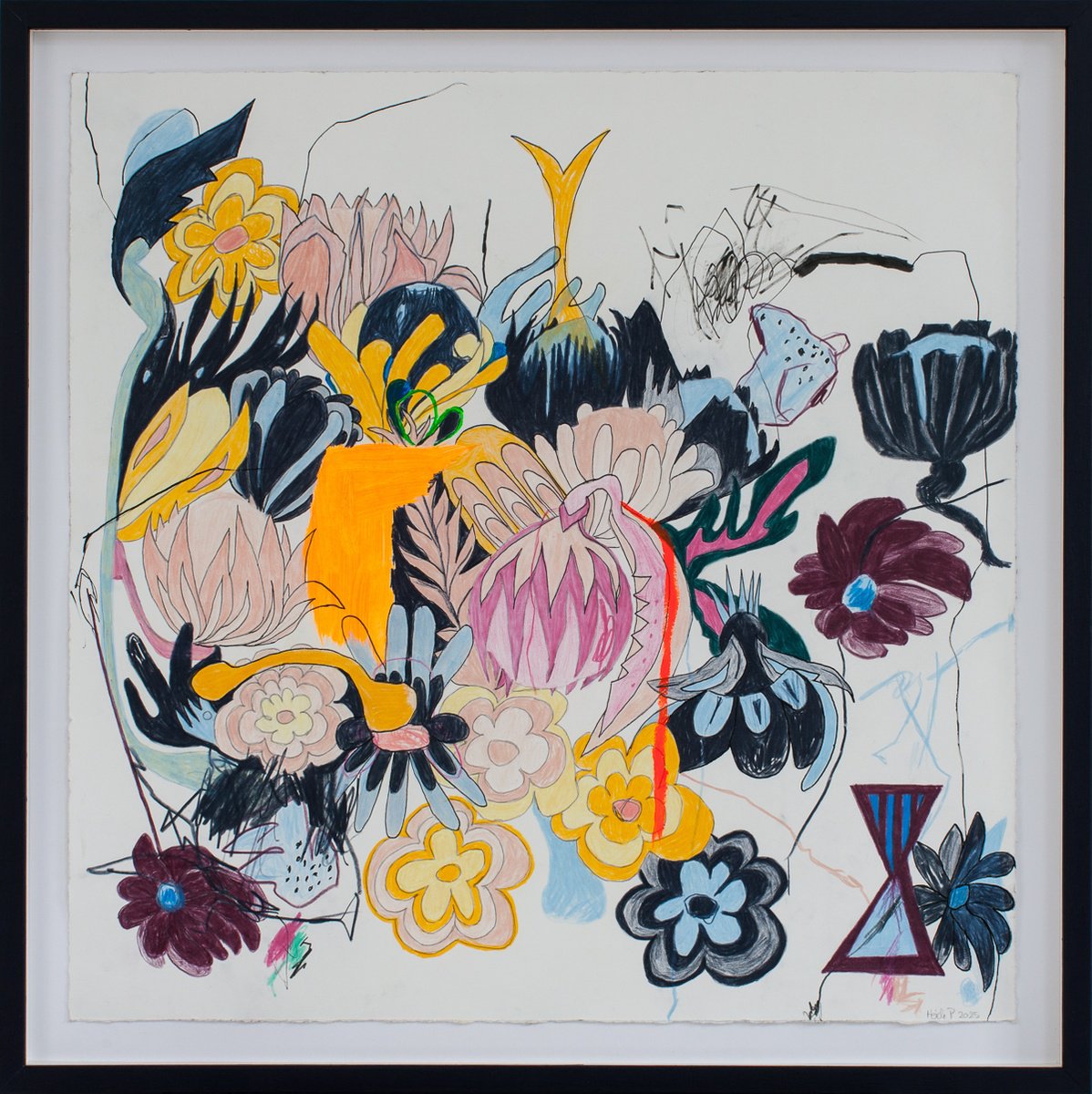 Organic Drawing , Elsewhere In The Garden #6 By Heidi P, 25 X 25, Artwork For Sale On Artfinder