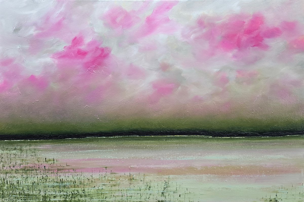 Impressionistic Landscape Oil Painting By Faith Patterson, 36 X 24, Holding Light, Original Artwork