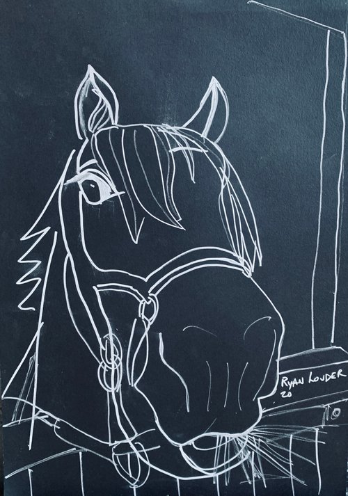 Horse Drawing by Ryan  Louder