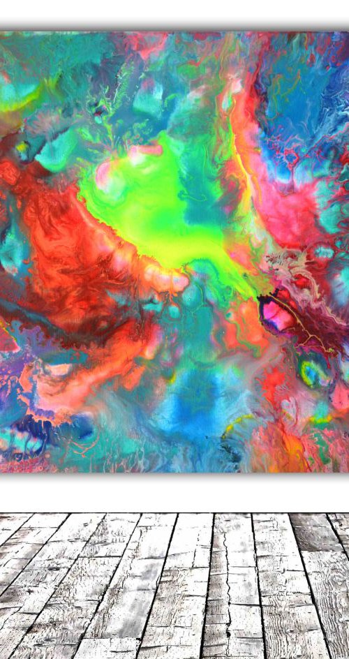 Perfect Harmony VIII - Abstract Painting, Modern Fauve Neogestural - Ready to Hang, Office, Home, Hotel and Restaurant Wall Decoration by Soos Tiberiu