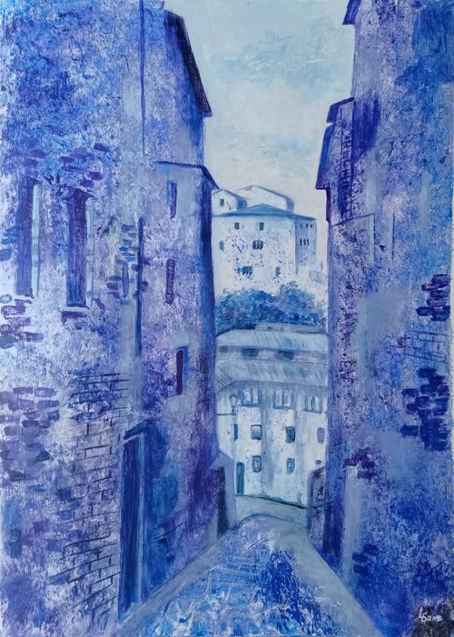 Blue dusk in the old town by Liubov Samoilova