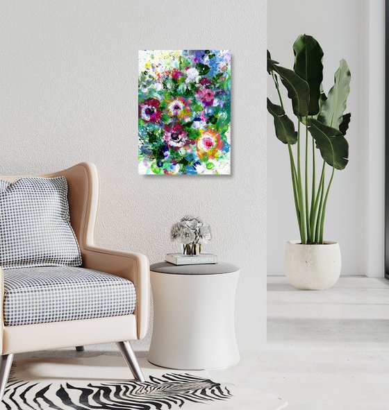 Flower Candy 2 - Floral Painting by Kathy Morton Stanion