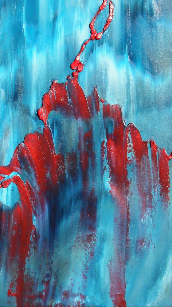 Everything is flowing - 50x70 cm,  Original abstract painting, oil on canvas