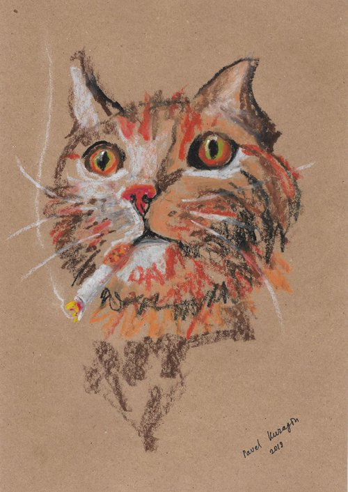 Smoking cat #6 by Pavel Kuragin