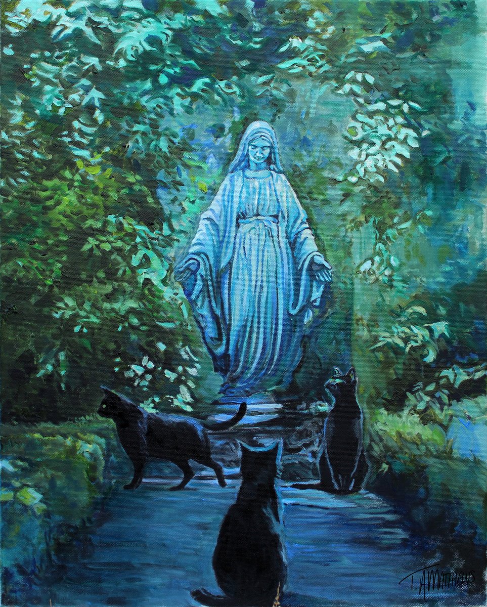 Impressionistic Animal Oil Painting By Timothy Adam Matthews, 16 X 20", The Holy Trinity, Original Artwork