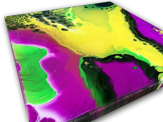 "Purple Pleasure" - FREE USA SHIPPING - Original Abstract PMS Fluid Acrylic Painting, 12 x 12 inches