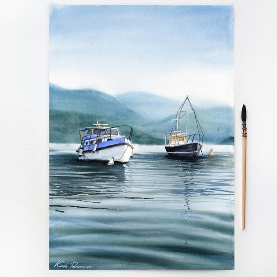Boats on Lago d’Orta, Italy