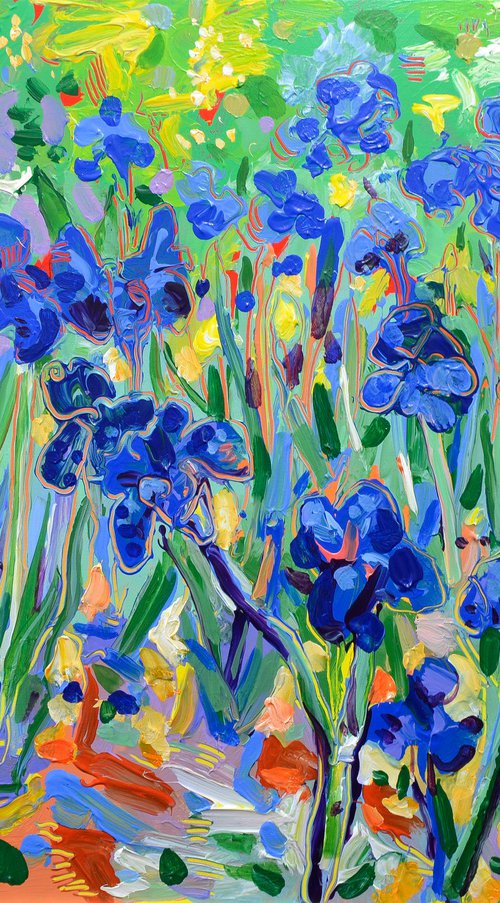 Vincent's Blue Irises by Joseph Villanueva