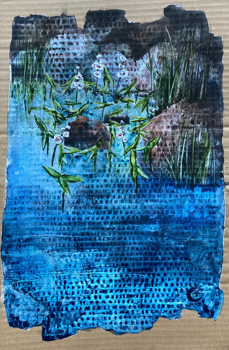 Impressionistic Botanical Painting By Valeria Golovenkina, 14 X 22", Arrowhead 2, Original Artwork