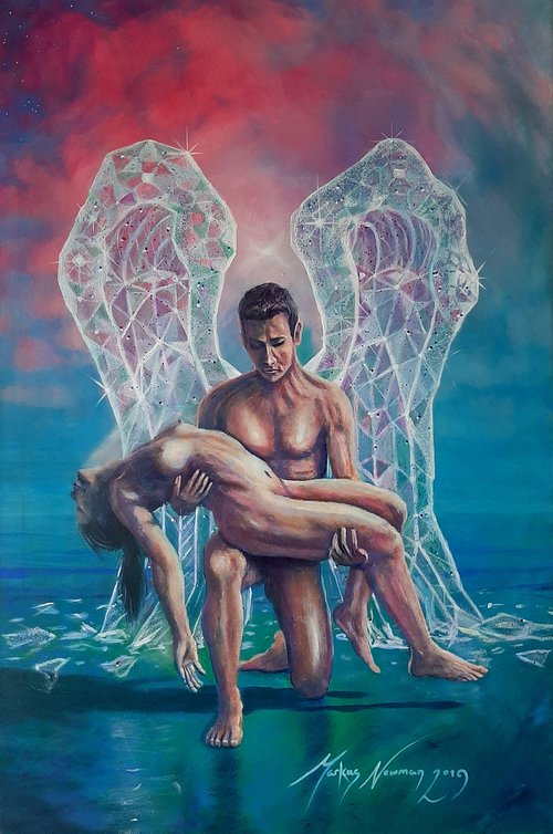 'Send me an Angel' large acrylic painting by Markus Newman