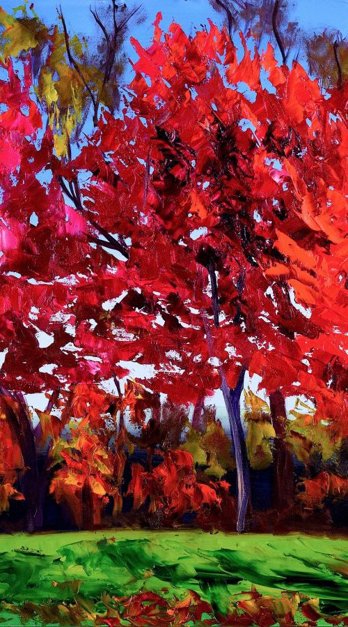 Three Red Trees by Christina M Plichta