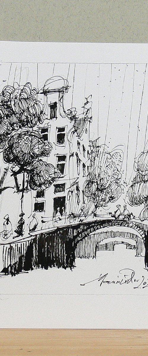 Amsterdam Bridges, drawing. by Marin Victor