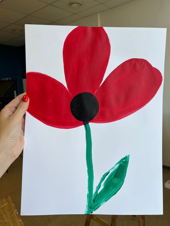 Bold Red Flower Painting