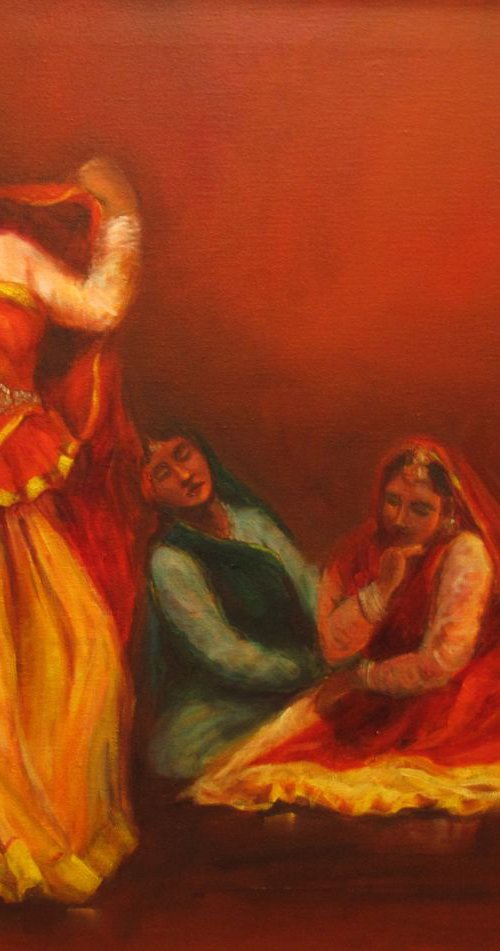 Indian Dancers - Kathak Dance of Gopis searching for Krishna by Asha Shenoy