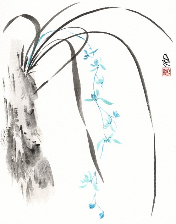 Blue Orchid in the Wind