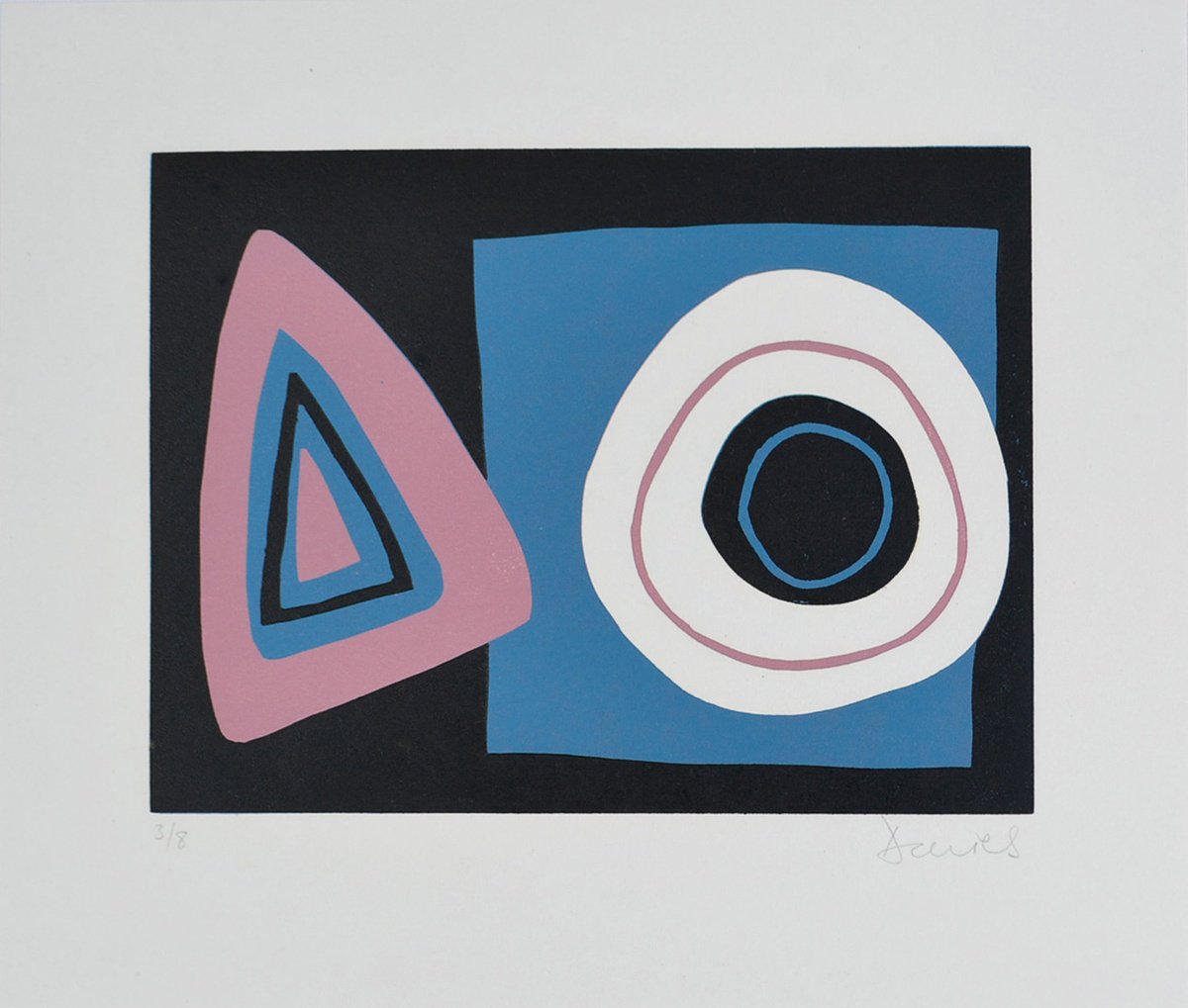 Abstract Linocut By Julian Davies, 11 X 9", Fancy Meeting You Here..., Original Artwork