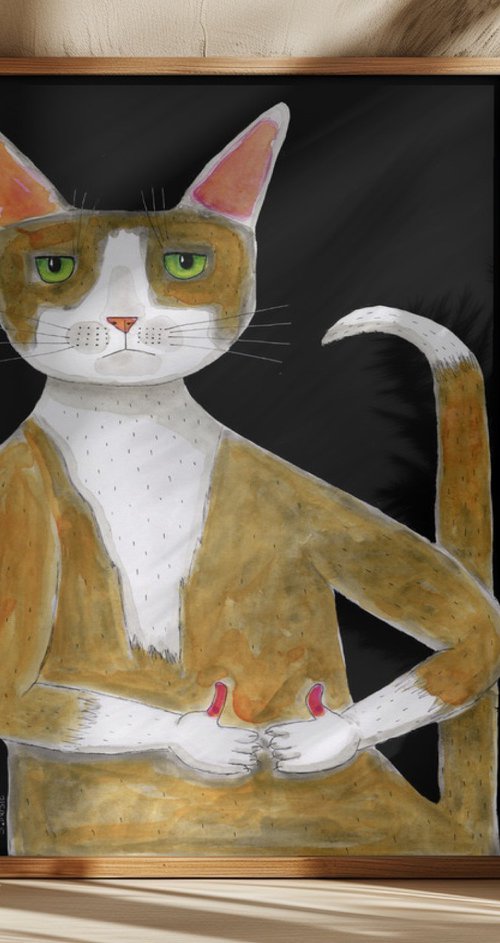 Thumbs Up Cat - Positive Vibes by Sharyn Bursic