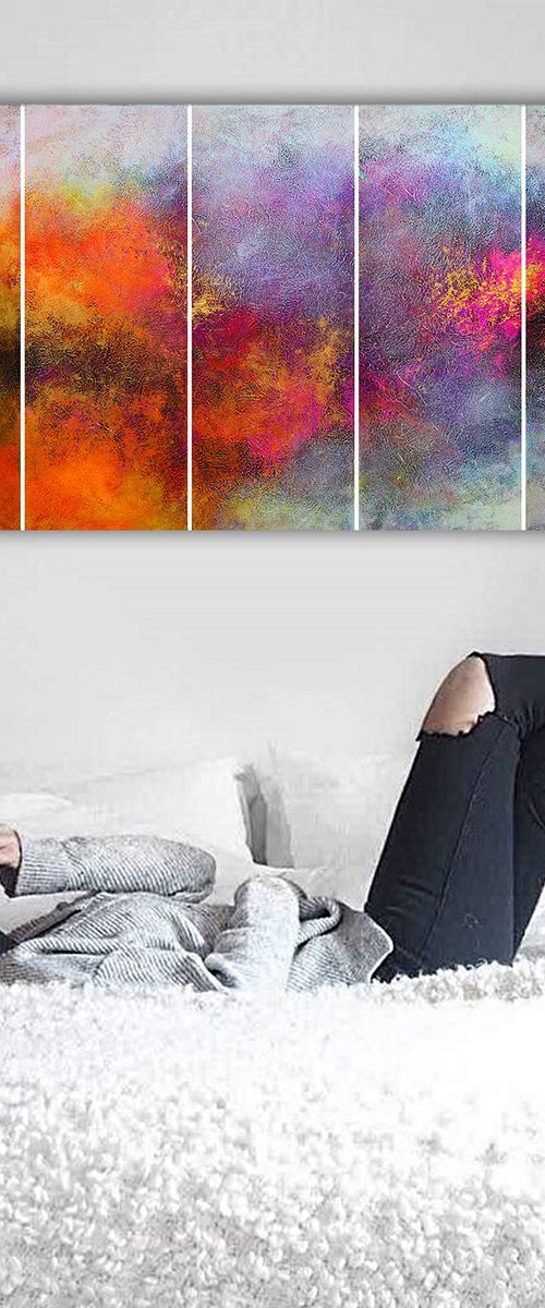 210x80cm. / Panoramic Painting  / 7 in 1 / Alex Senchenko © 2019 /  Energy by Alex Senchenko