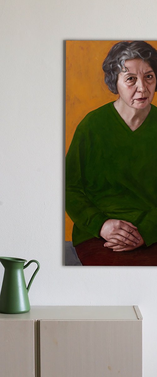 Woman in Yellow and Green by Rosa Boomsma