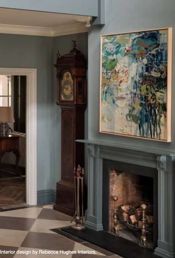 Water lilies. Blue reflections