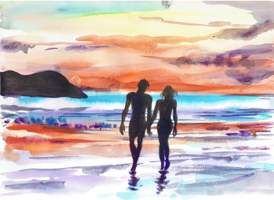 SUNSET LOVERS AT WOOLACOMBE