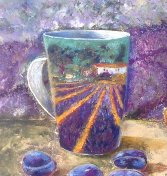 Lavender Morning with Plums