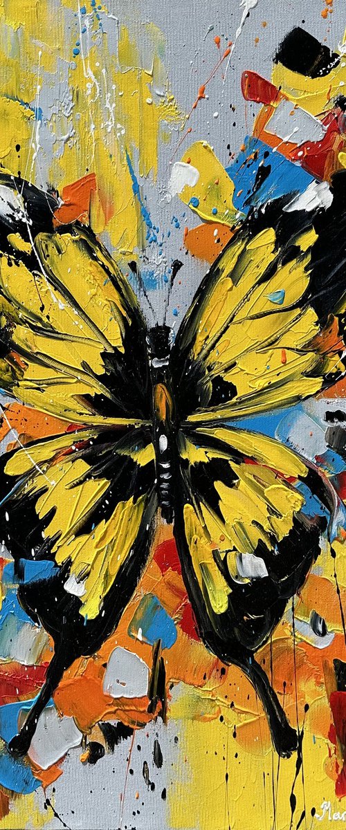 Sunlit Butterfly Canvas by Marieta Martirosyan