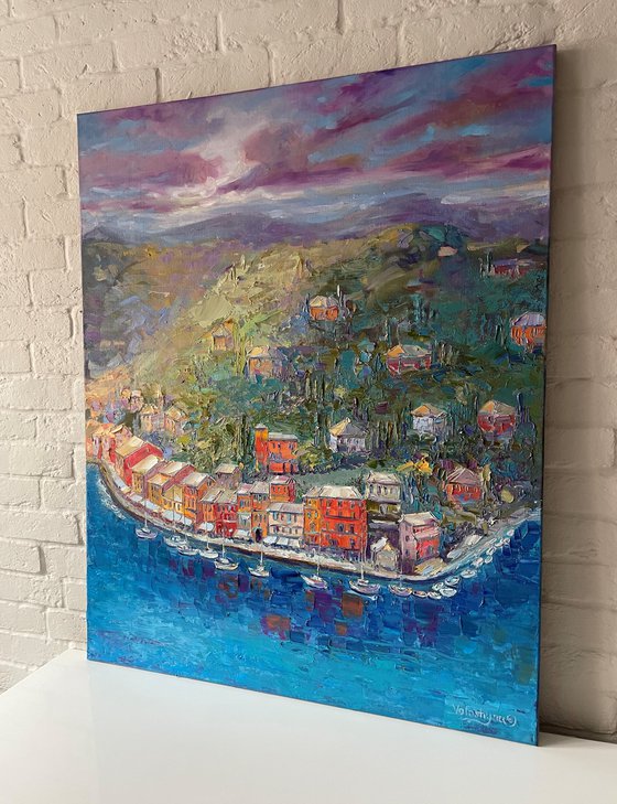 "Seascape". Sea. Original oil painting. boatsin the sea