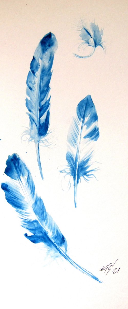 Blue feathers by Kovács Anna Brigitta