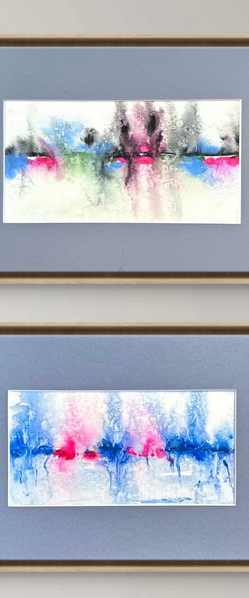 Diptych Majestic Abstract by Yuliia Sharapova