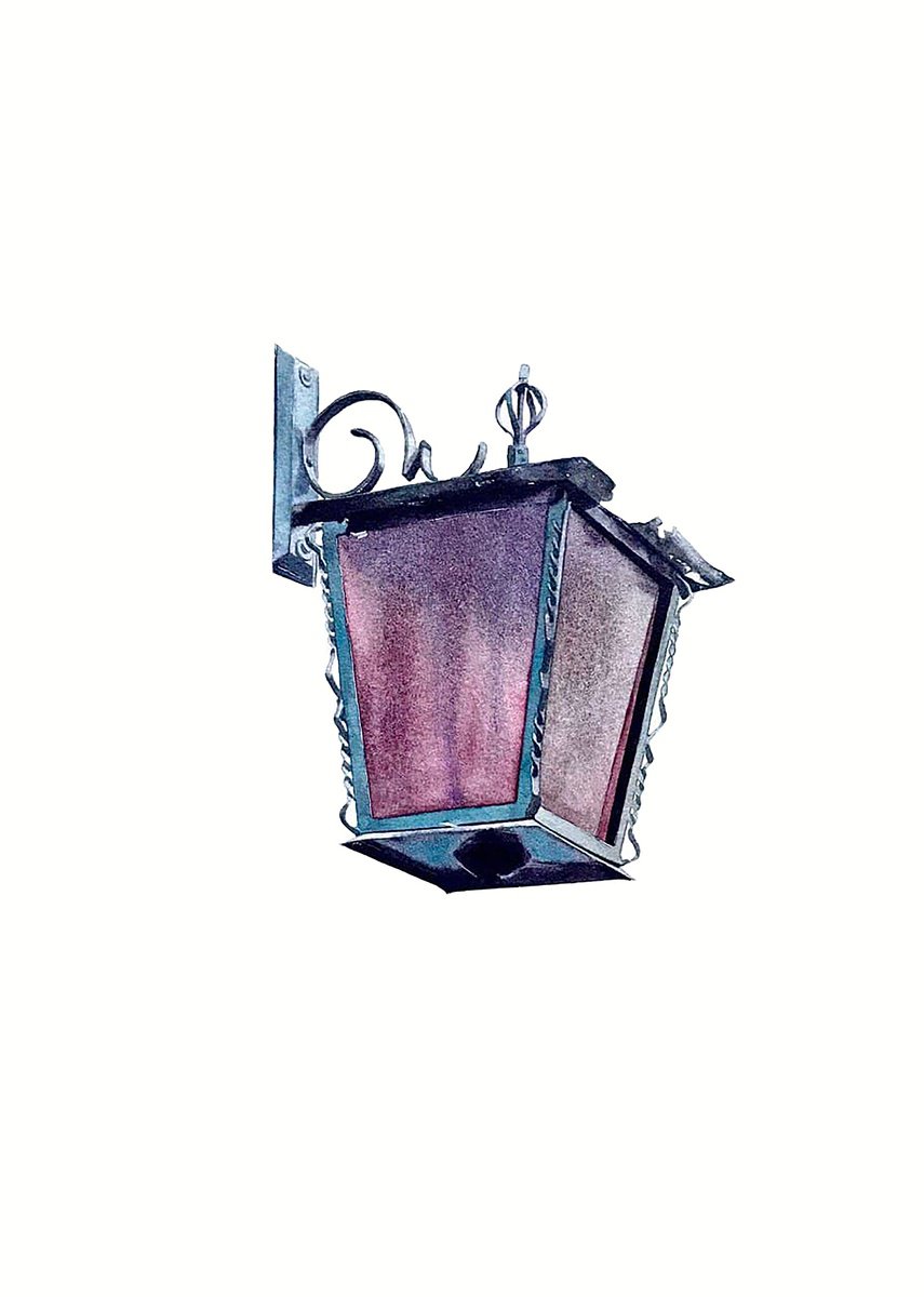 Photorealistic Cityscapes Watercolour By Alona Hryn, 8 X 12, Lantern From Amsterdam, Original Artwork
