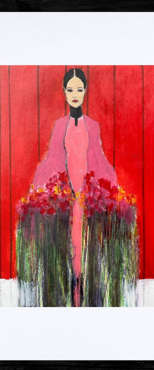 Girl with a Bouquet by Gela MIKAVA