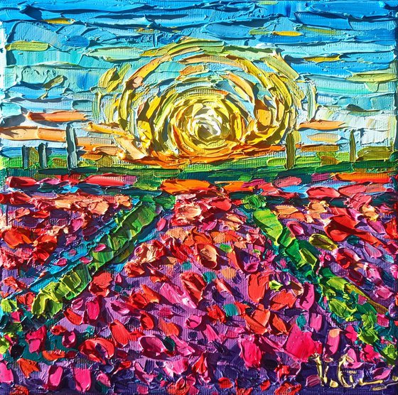 Art gift box - Tulips field