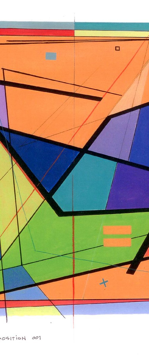 polychropo (polychromatic polygonal)  composition 001 - painting study by Riccardo Liotta