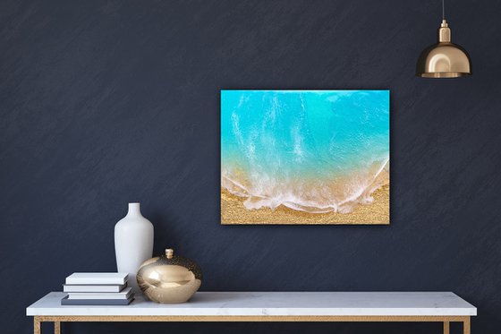 Teal Waves #27 Beachscape Painting