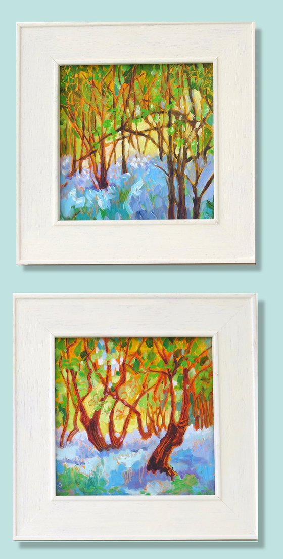 Spring Bluebells in Sunlight - Set of 2