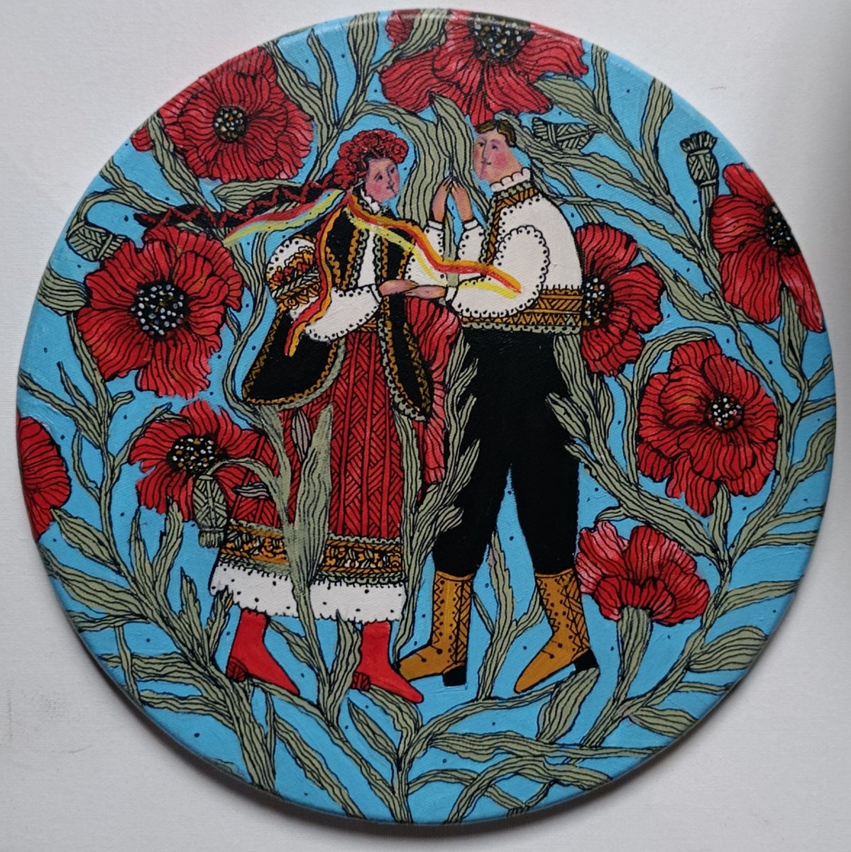 Naive Acrylic Painting , A Blossoming Future By Tetiana Osadchuk, 12 X 12, Artwork For Sale On Artfinder