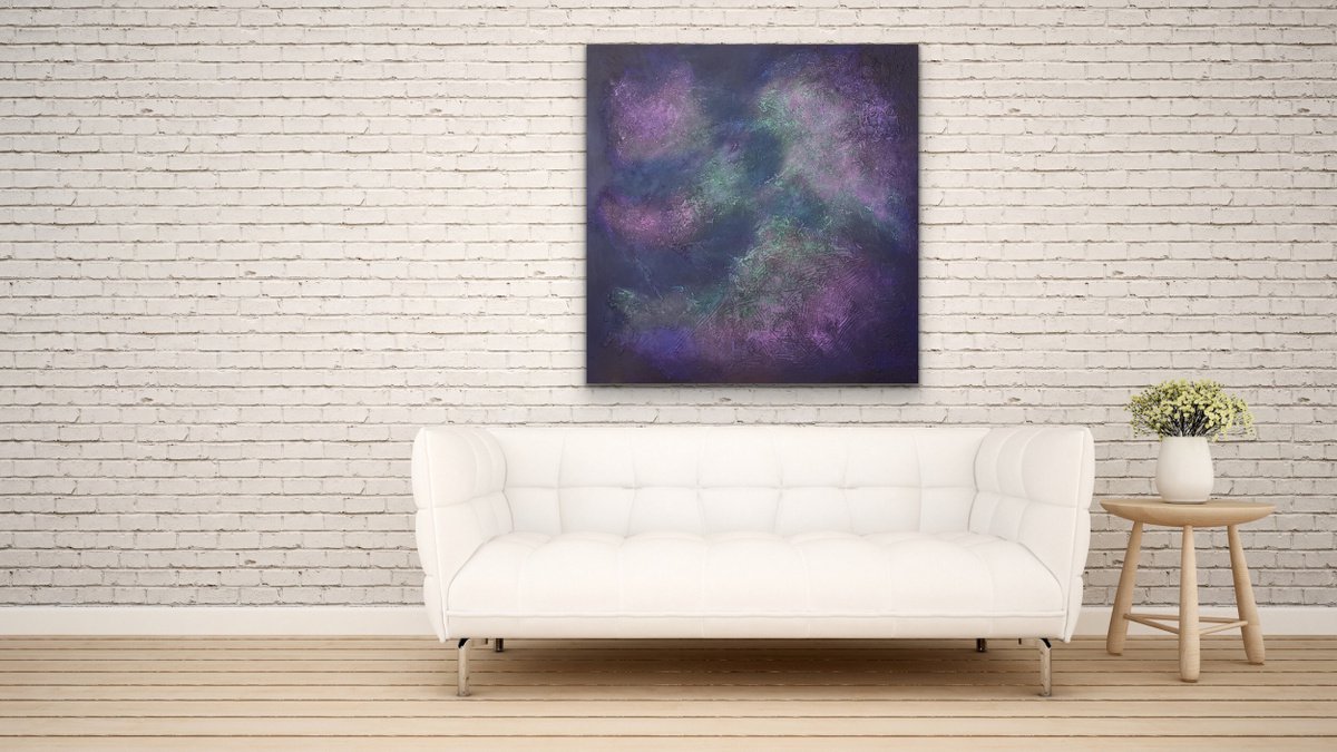 Aurora - Square - Abstract - Ready to Hang up - Purple by Alessandra Viola