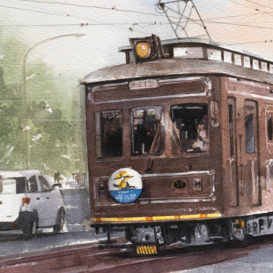 Retro Tram on the Curve
